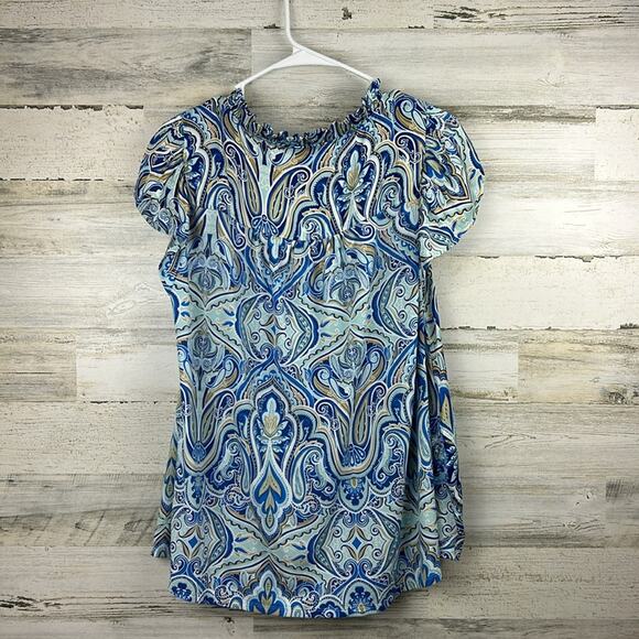 Lane Bryant womens plus size 14/16 Cap Flutter-Sleeve Satin Knit Top new short - Picture 3 of 7